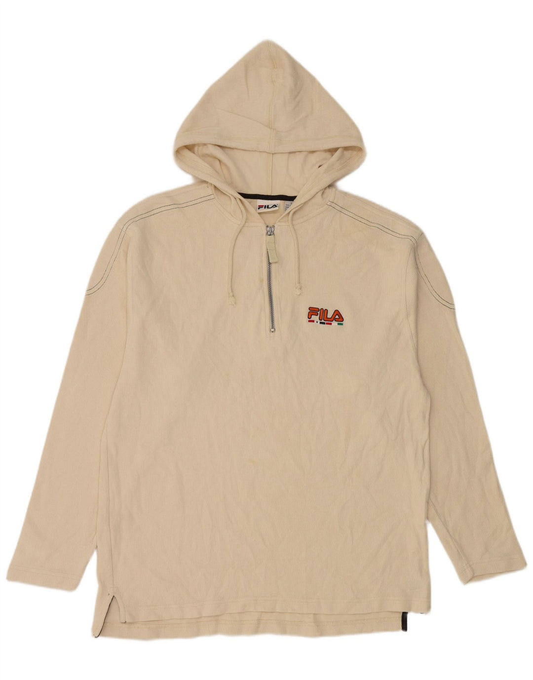 Fila Herren-Kapuzenoberteil, langärmelig, groß, beige Baumwolle