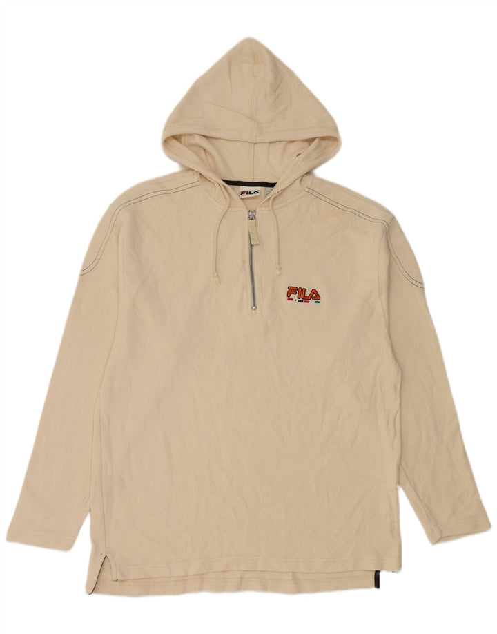 Fila Herren-Kapuzenoberteil, langärmelig, groß, beige Baumwolle