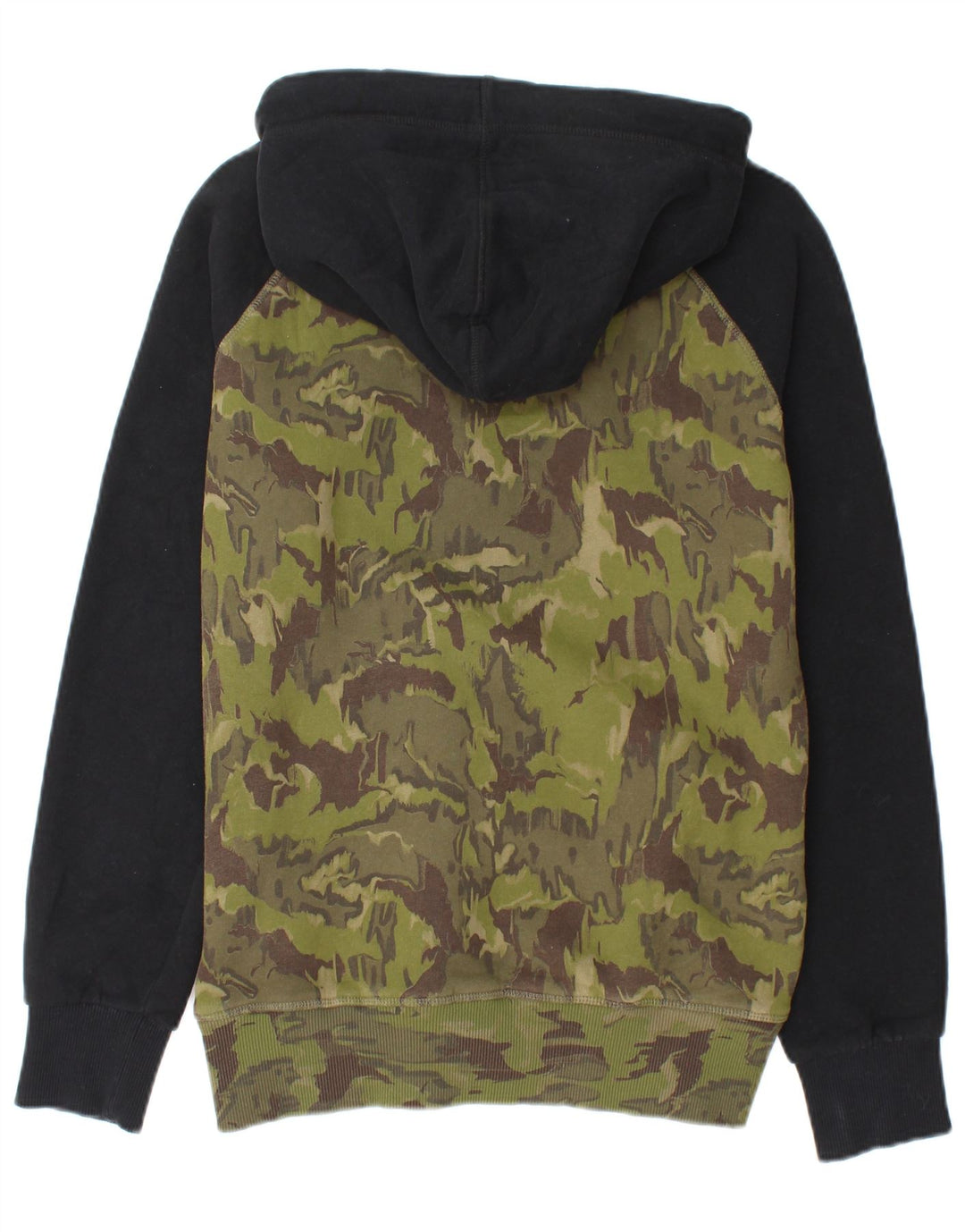 SUPERDRY Herren-Kapuzenpullover mit Grafik, Größe S, Khaki, Camouflage, Baumwolle
