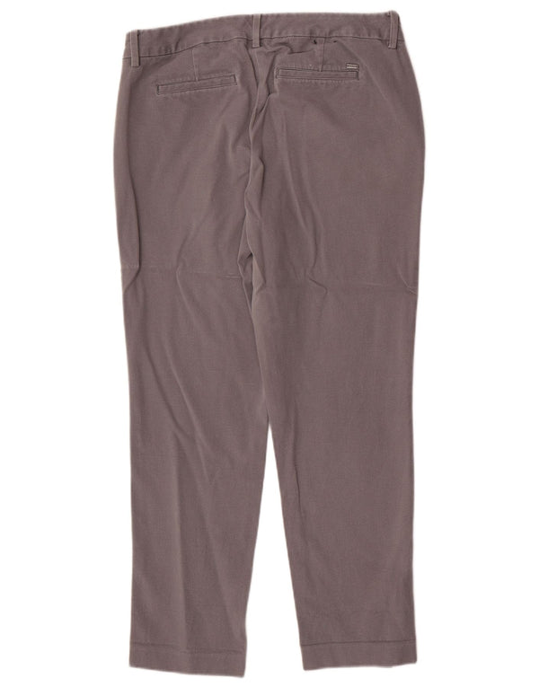 Tommy Hilfiger Damen Slim Cropped-Hose US 10 Large W30 L26 Graue Baumwolle