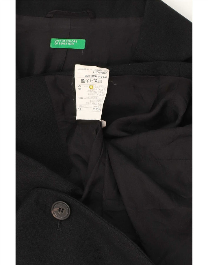 Benetton Damen-Blazerjacke mit 3 Knöpfen, IT 42, mittelschwarz, Polyester