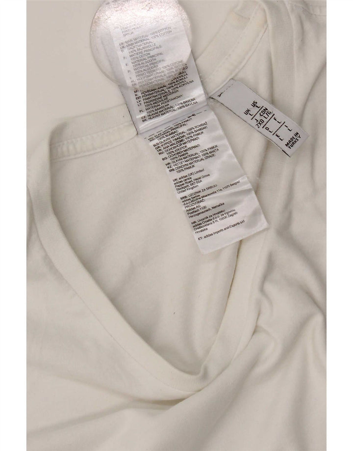 Adidas Herren T-Shirt Top Large Weiß Baumwolle