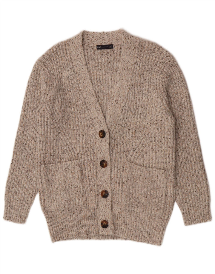 Marks & Spencer Damen-Cardigan-Pullover UK 14 Mittelbeige meliert