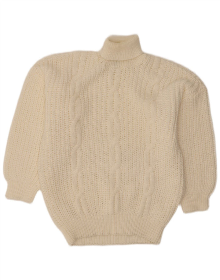 Vintage Herren Rollkragenpullover Pullover XL Weiß
