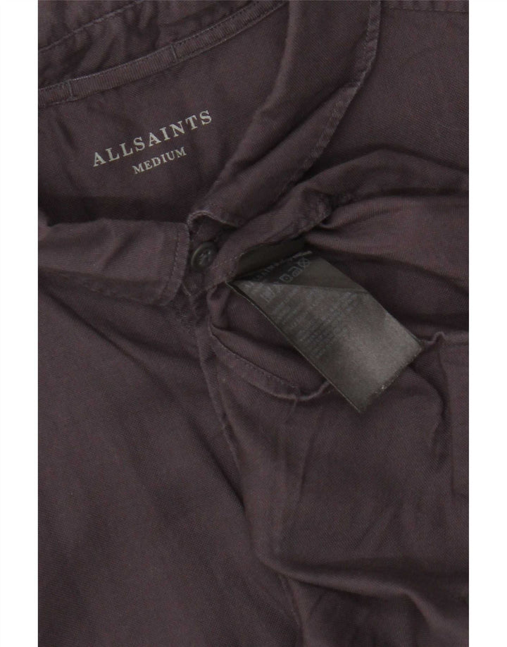 All Saints Herrenhemd aus mittelschwerer schwarzer Baumwolle