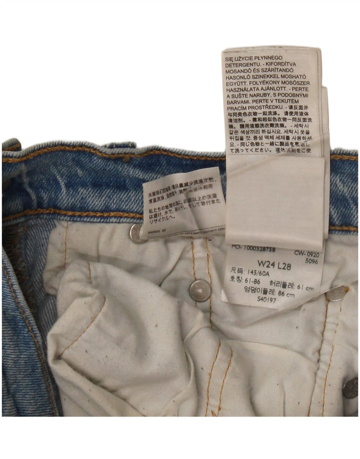 Levi's Damen 501 Straight Jeans W24 L28 Blaue Baumwolle