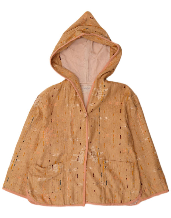 Forte Damen Kapuzenmantel UK 16 Large Beige gefleckte Viskose