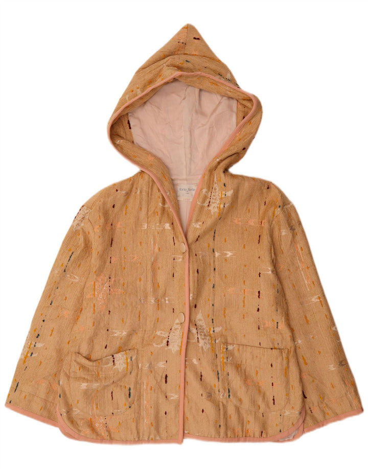 Forte Damen Kapuzenmantel UK 16 Large Beige gefleckte Viskose