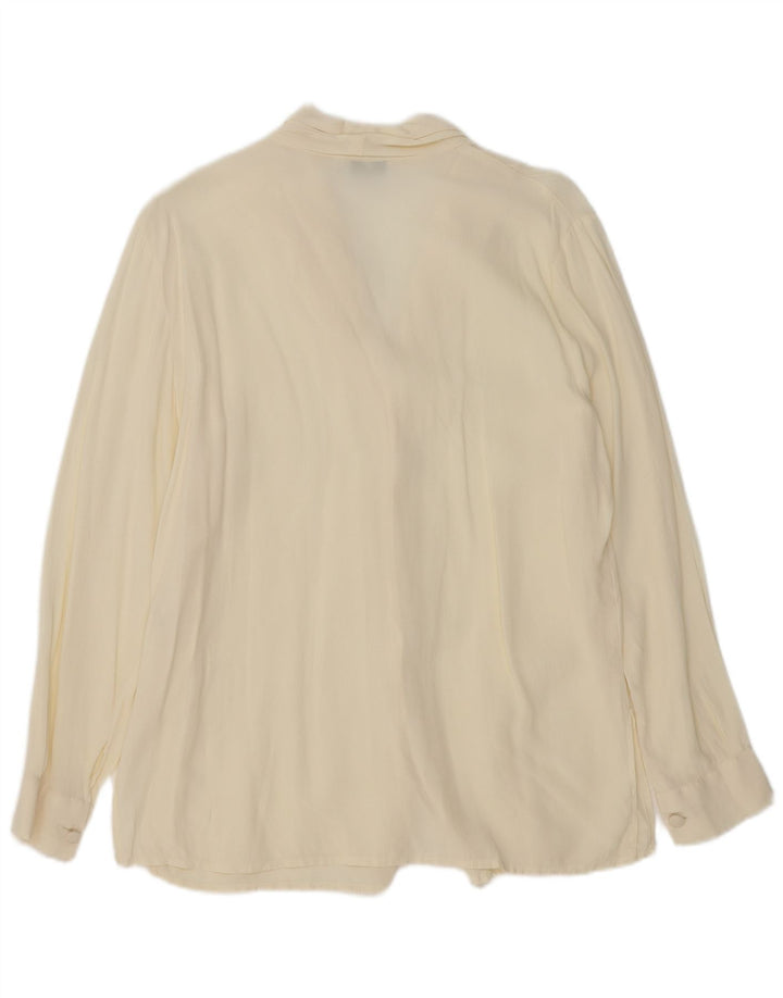 VINTAGE Womens Shirt Blouse IT 48 XL Off White