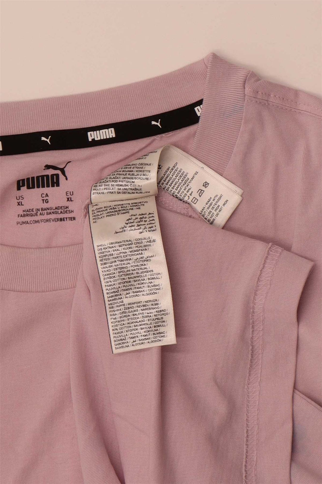 PUMA Mens T-Shirt Top XL Pink Cotton