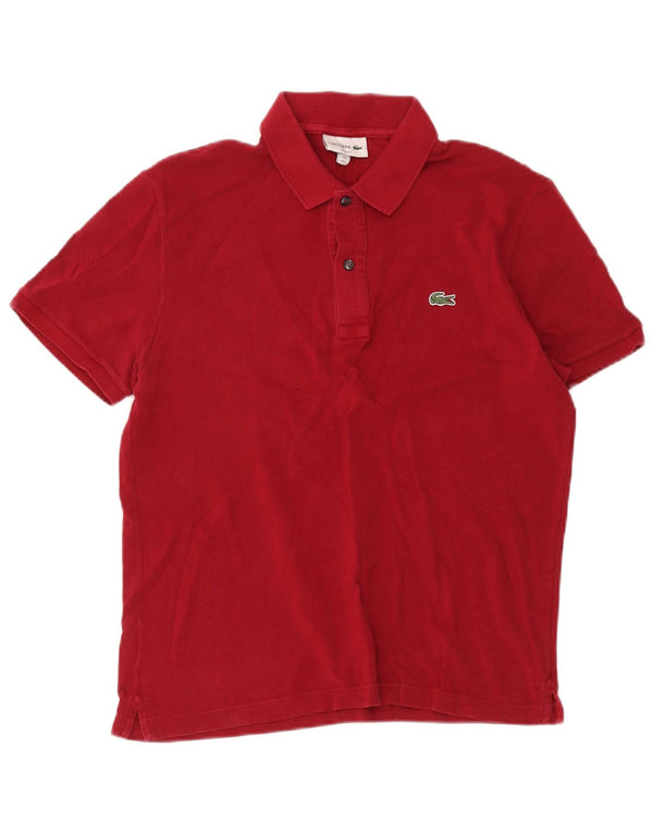 Lacoste Herren-Poloshirt mit schmaler Passform, Größe 5, groß, Burgunderrot