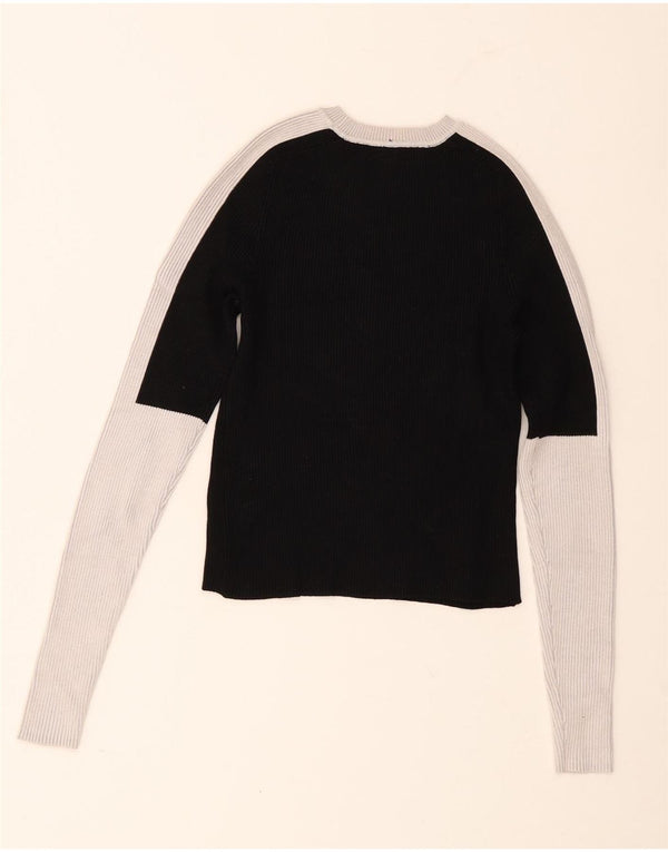 Langärmliges Crop-Blusenoberteil von Zara für Damen, UK 12, Mittelschwarz, Farbblock
