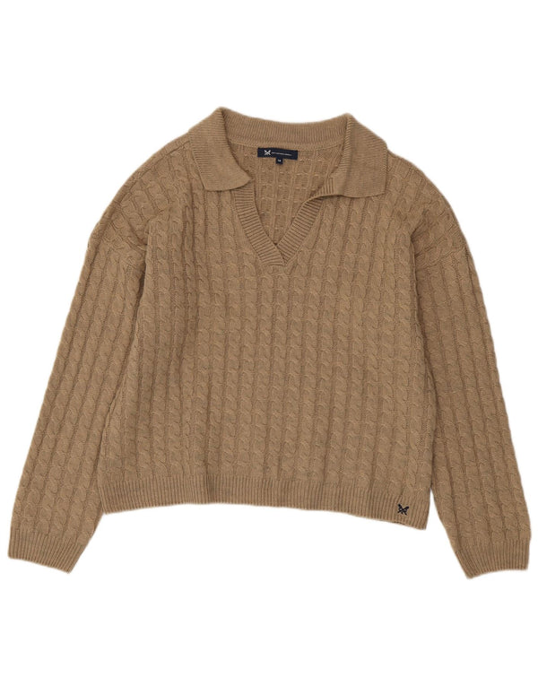 Crew Clothing Damen Rollkragenpullover Pullover UK 16 Large Beige Acryl