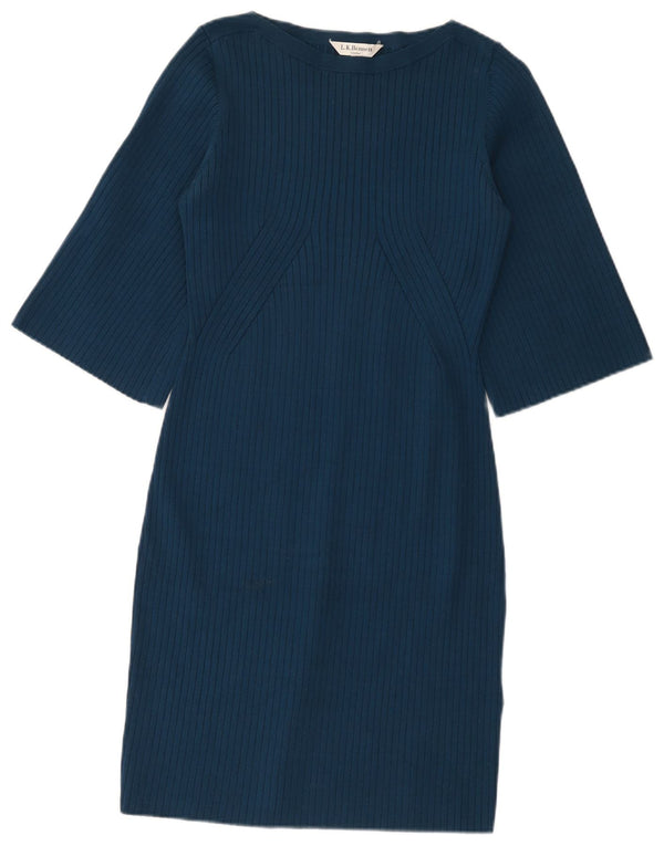 L.K. Bennett Damen-Etuikleid mit 3/4-Ärmeln, UK 12, mittelblaue Viskose