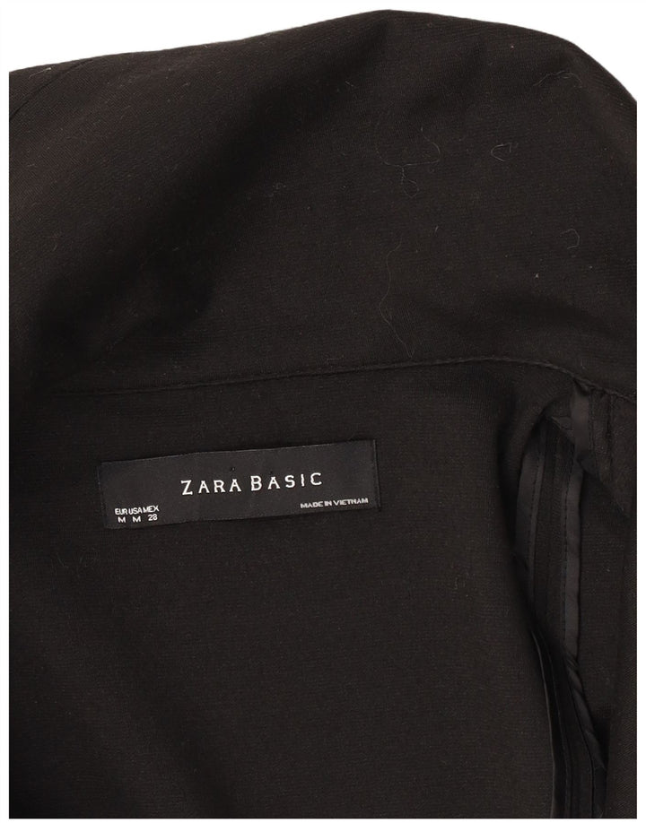 Zara Damen 1-Knopf-Blazerjacke UK 12 Mittelschwarz