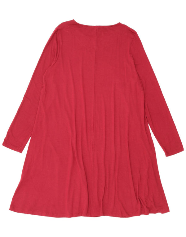 Marks & Spencer Damen Langarm-T-Shirt-Kleid UK 16 Large Burgund