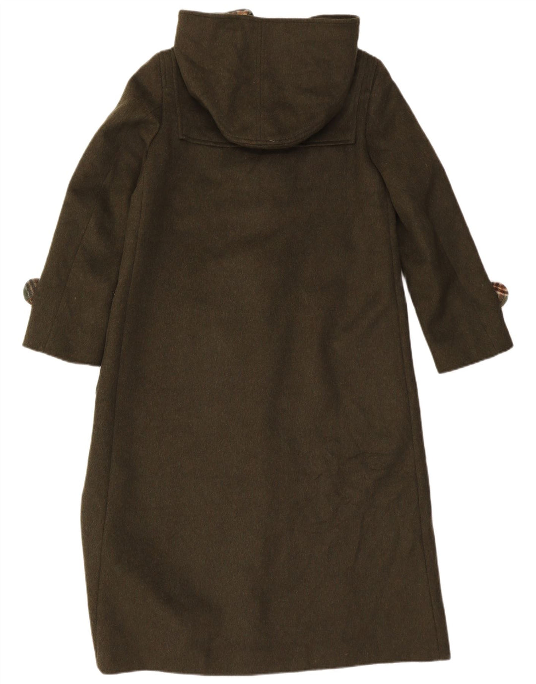 Vintage Damen Kapuzen-Dufflecoat EU 40 Medium Khaki Wolle