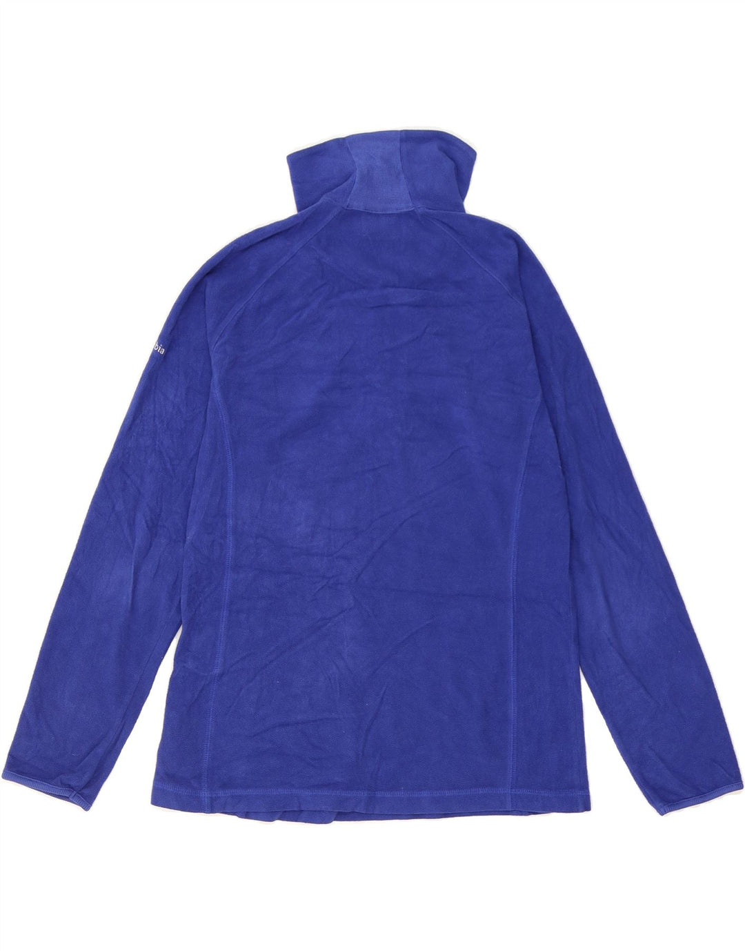 COLUMBIA Womens Zip Neck Fleece Jumper UK 12 Medium Blue Polyester Vintage Columbia and Second-Hand Columbia from Messina Hembry 
