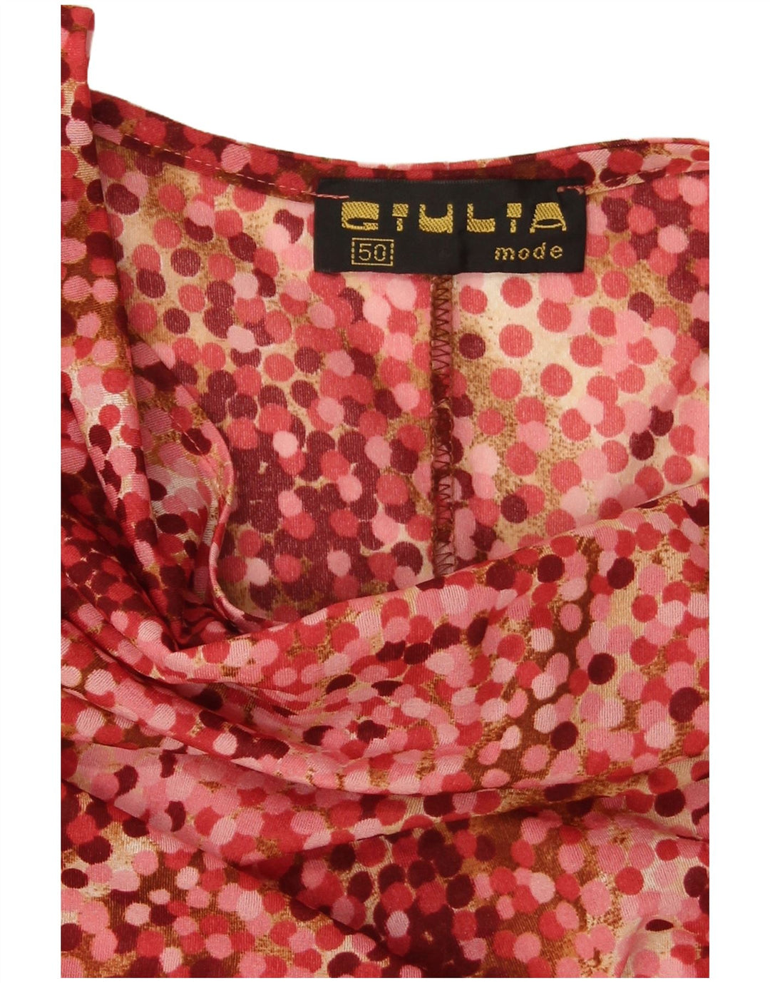 Vintage Damen A-Linie Kleid IT 50 XL Burgund gefleckt