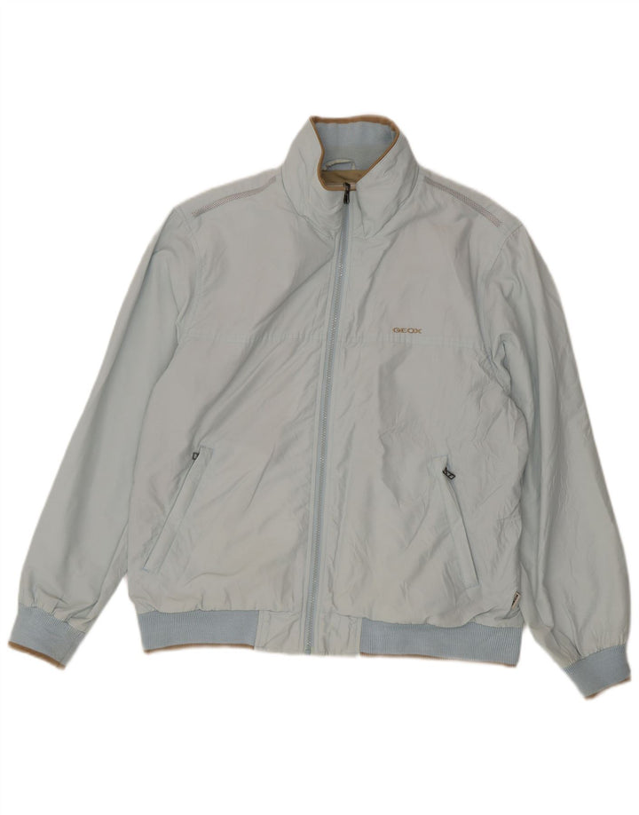 Geox Herren Respira Bomberjacke UK 40 Große blaue Baumwolle