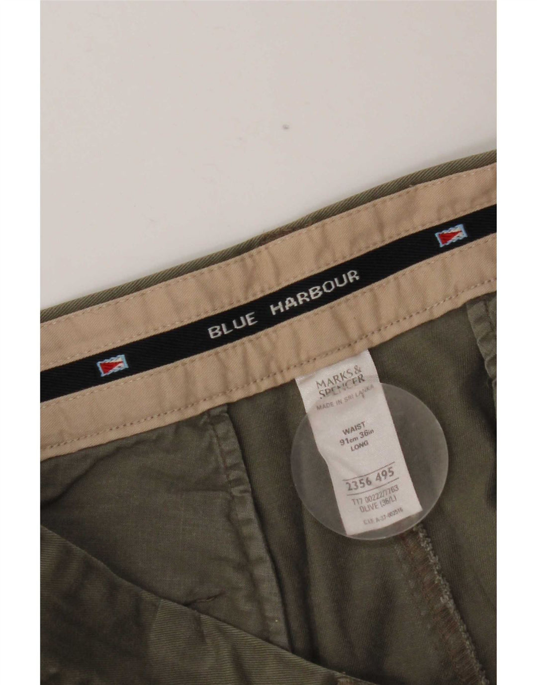 Marks & Spencer Herren Blue Harbor Pegged Chino Shorts W36 Large Khaki