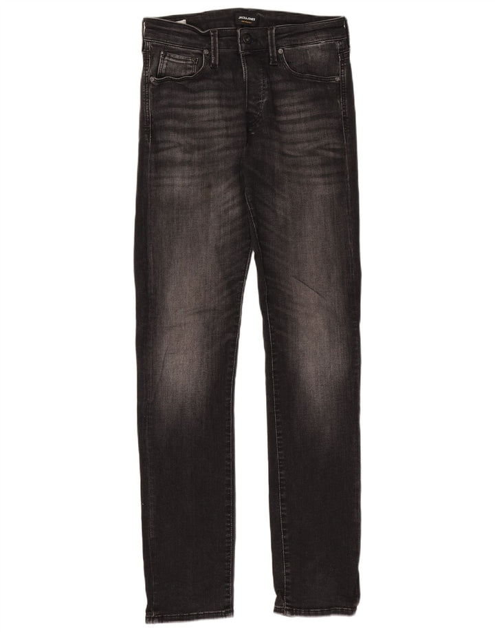 Jack & Jones Herren Slim Jeans W30 L34 Schwarze Baumwolle