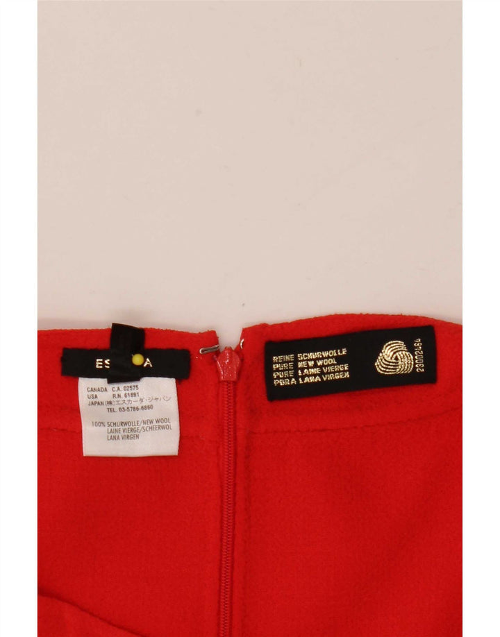Escada Damen Gerader Rock IT 42 Medium W32 Rote Wolle