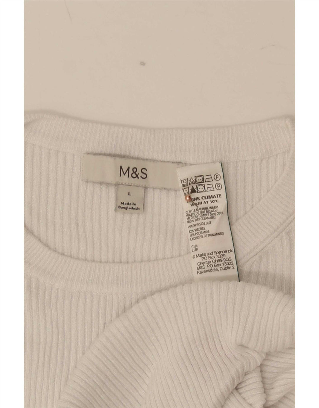 Marks & Spencer Herren T-Shirt Top Large Weiße Viskose