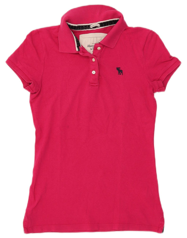 Abercrombie & Fitch Womens Polo Shirt UK 10 Small Pink Cotton