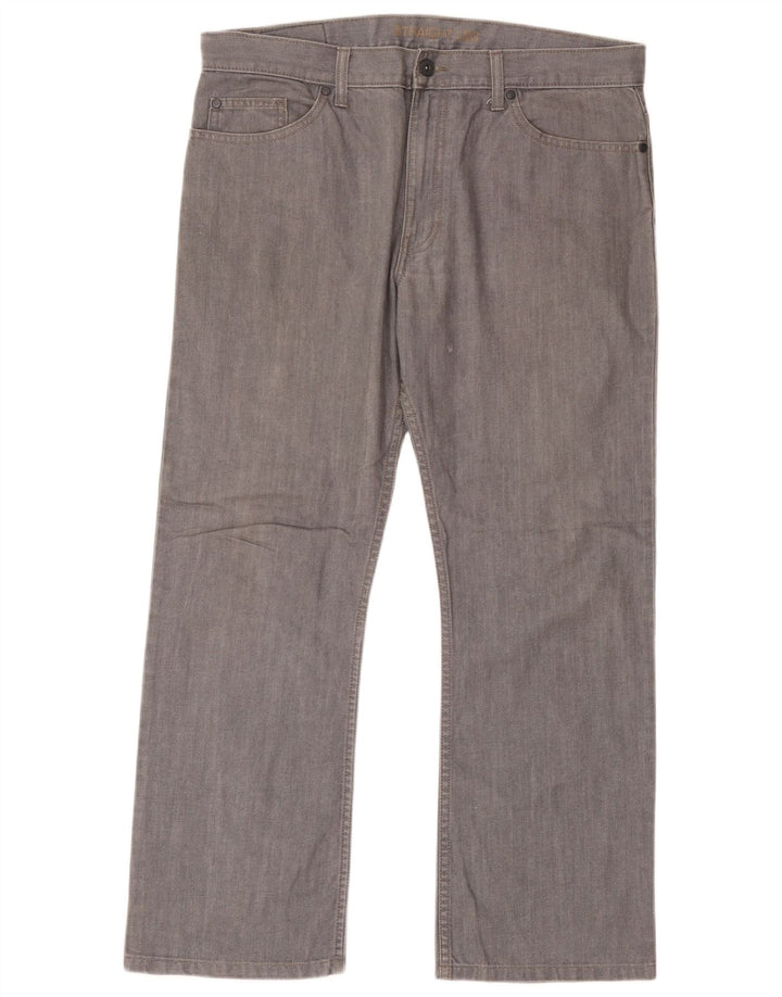 Marks & Spencer Herren Straight Jeans W36 L29 Graue Baumwolle