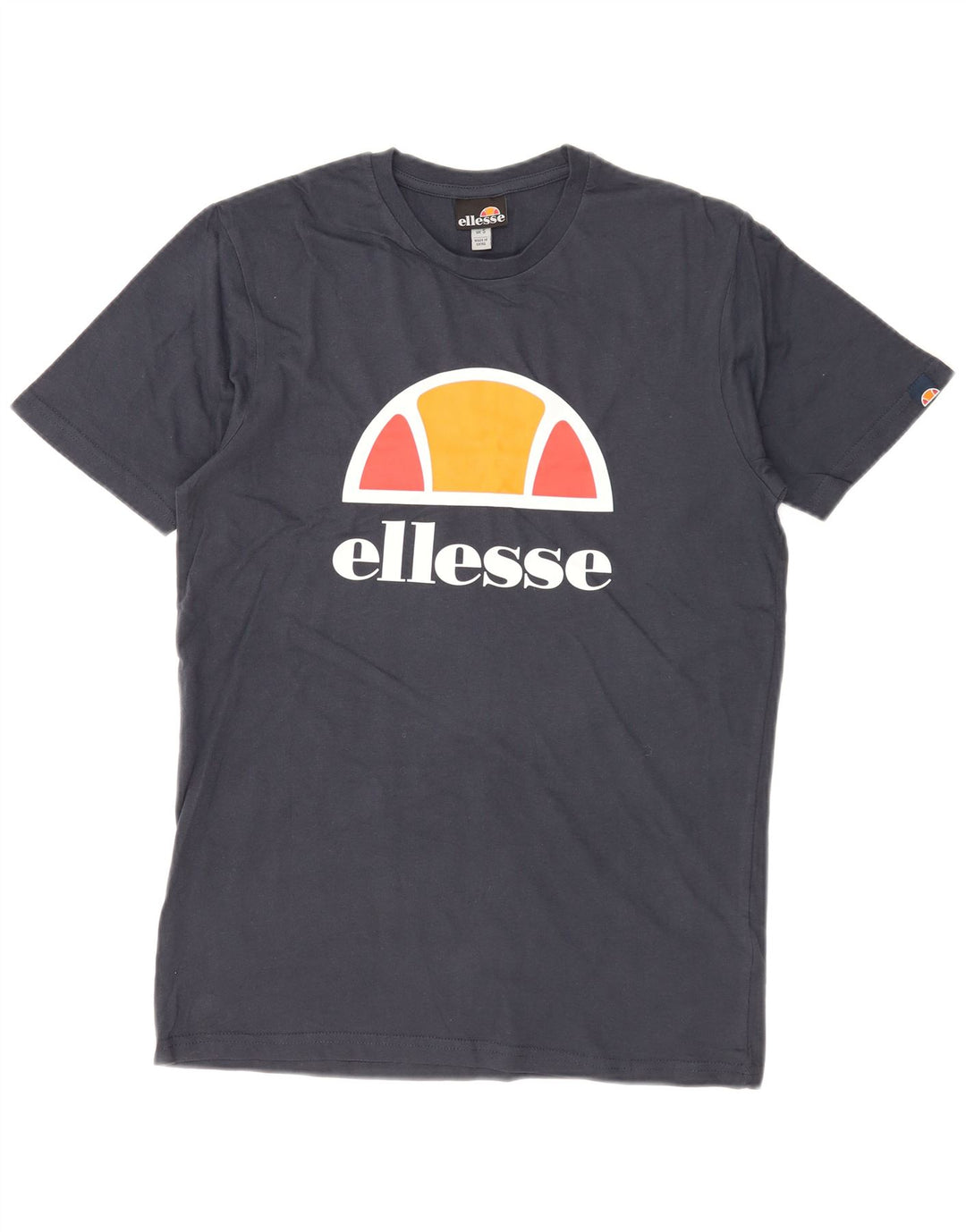 Ellesse Herren-T-Shirt mit Grafik, Größe S, marineblaue Baumwolle