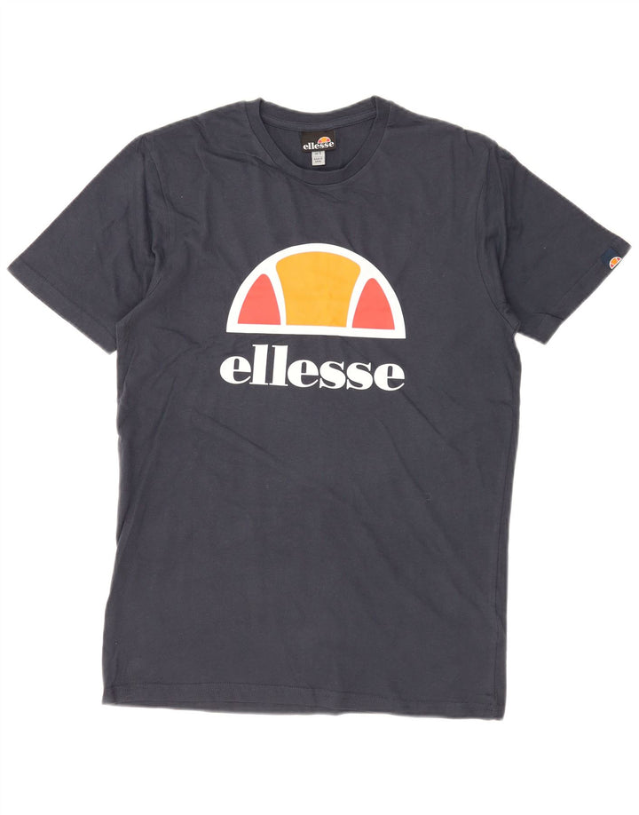 Ellesse Herren-T-Shirt mit Grafik, Größe S, marineblaue Baumwolle