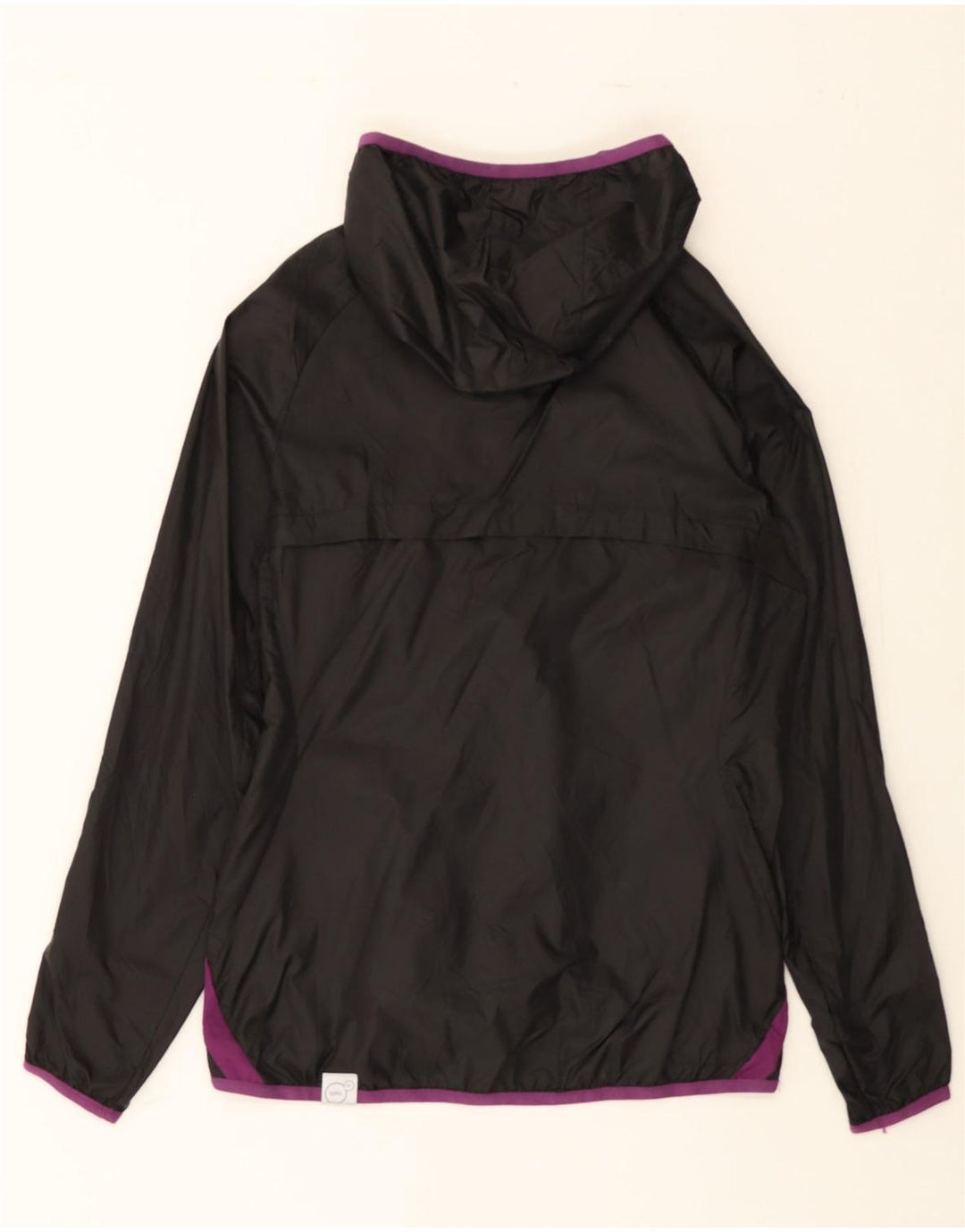 PUMA Womens Hooded Rain Jacket UK 14 Large Black Nylon Vintage Puma and Second-Hand Puma from Messina Hembry 