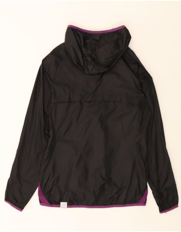 PUMA Womens Hooded Rain Jacket UK 14 Large Black Nylon Vintage Puma and Second-Hand Puma from Messina Hembry 
