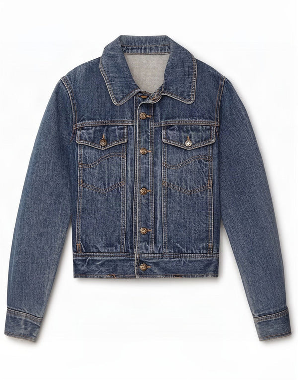 Vintage Damen Jeansjacke UK 12 Mittelblau