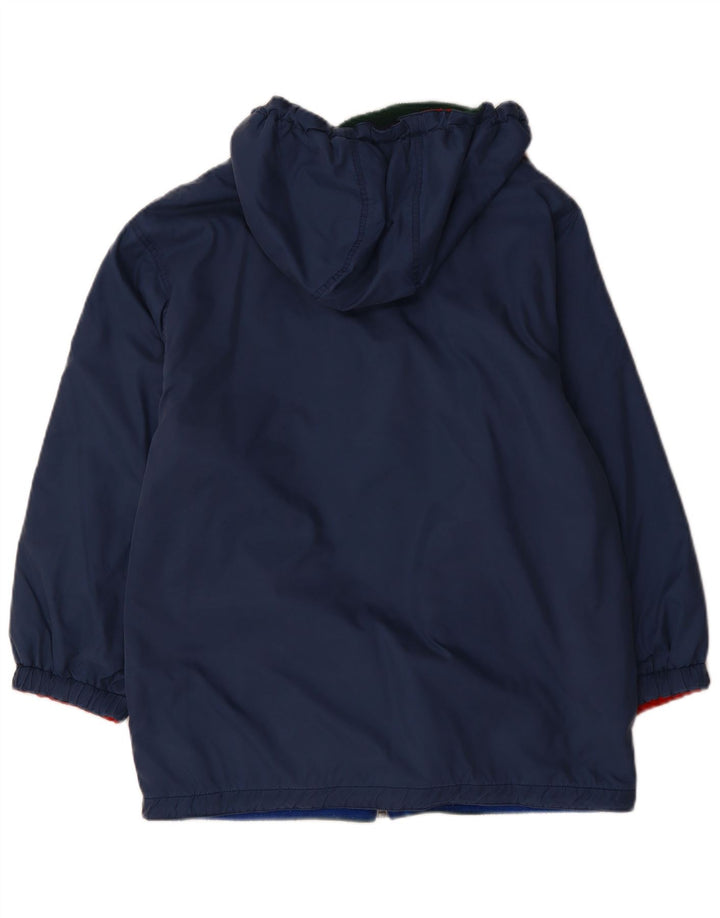 VINTAGE Damen Übergroße Kapuzen-Wendejacke UK 12 Medium Marineblau