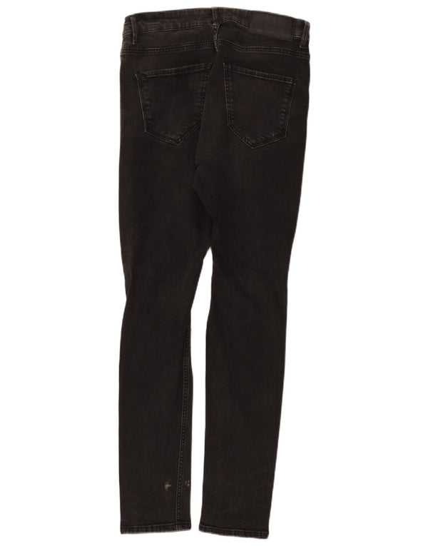 Zara Herren Distressed Skinny Jeans EU 40 Medium W31 L30 Schwarze Baumwolle