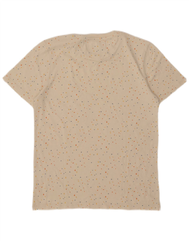 Lyle & Scott Herren-T-Shirt aus mittelgroßer, cremefarbener, gepunkteter Baumwolle