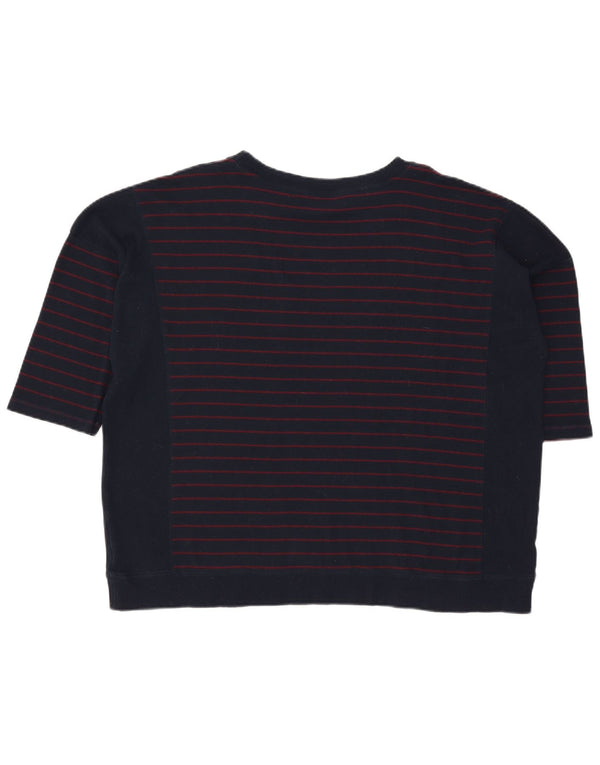 Marks & Spencer Damen-Pullover mit U-Boot-Ausschnitt, UK 22 3XL, Marineblau gestreift