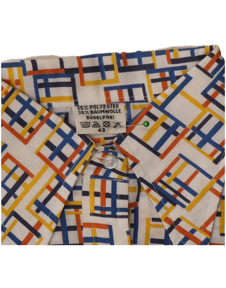 Vintage Damen Hemdbluse EU 40 Medium Mehrfarbiges geometrisches Polyester