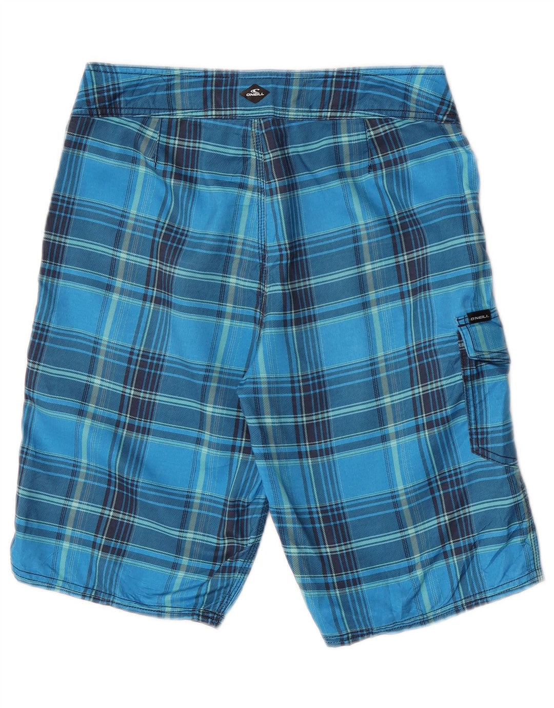 O'Neill Herren-Badeshorts, klein, blau kariert, Polyester