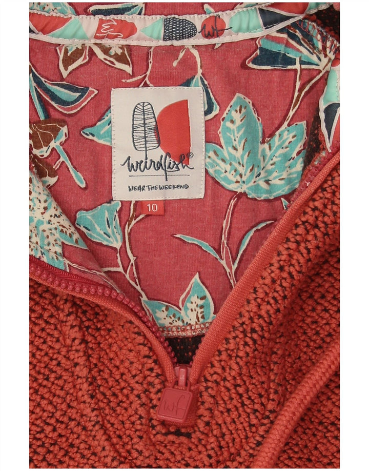 Weird Fish Damen-Sweatshirt in Übergröße mit Reißverschluss am Hals, Gr. 10, Größe S, Orange