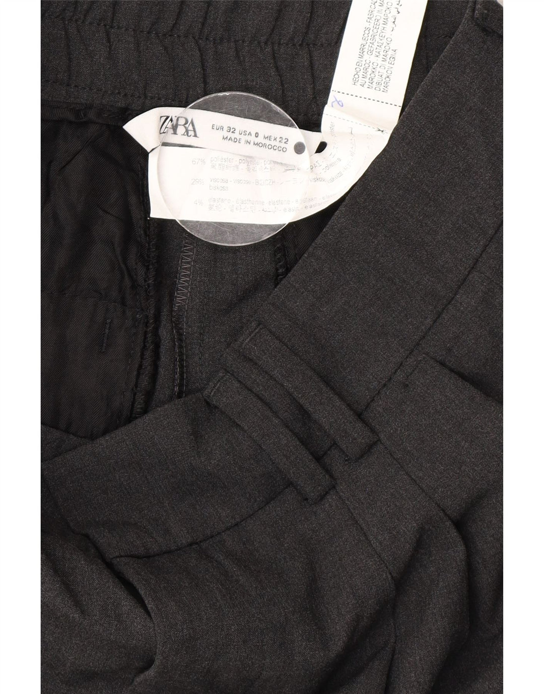 Zara Damen Pegged Anzughose EU 32 2XS W22 L26 Graues Polyester