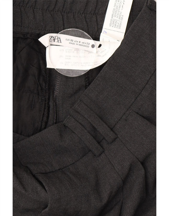 Zara Damen Pegged Anzughose EU 32 2XS W22 L26 Graues Polyester