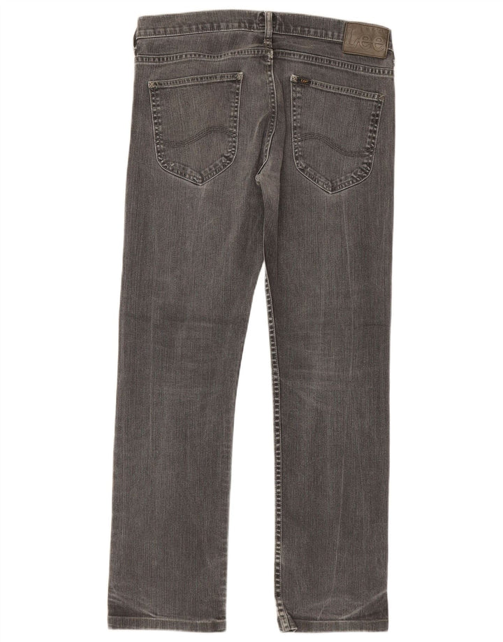 Lee Herren Powell Straight Jeans W34 L30 Graue Baumwolle