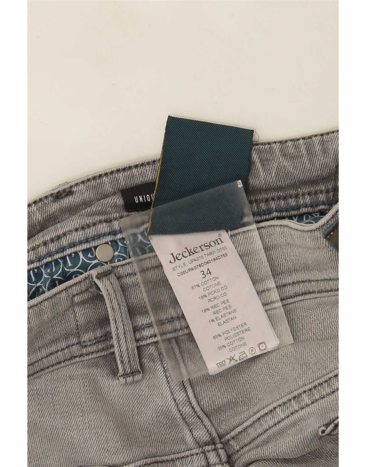 Jeckerson Herren Slim Jeans W34 L31 Graue Baumwolle