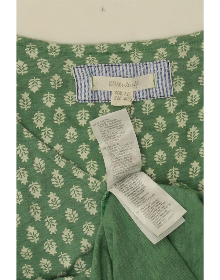 White Stuff Damen Maxikleid UK 12 Mittelgrüne Baumwolle mit Blumenmuster