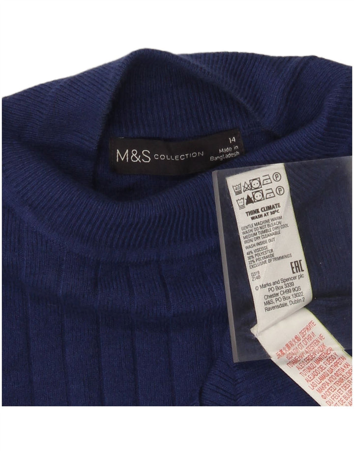 Marks & Spencer Rollkragenpullover für Damen, Gr. 14, Mittelblau