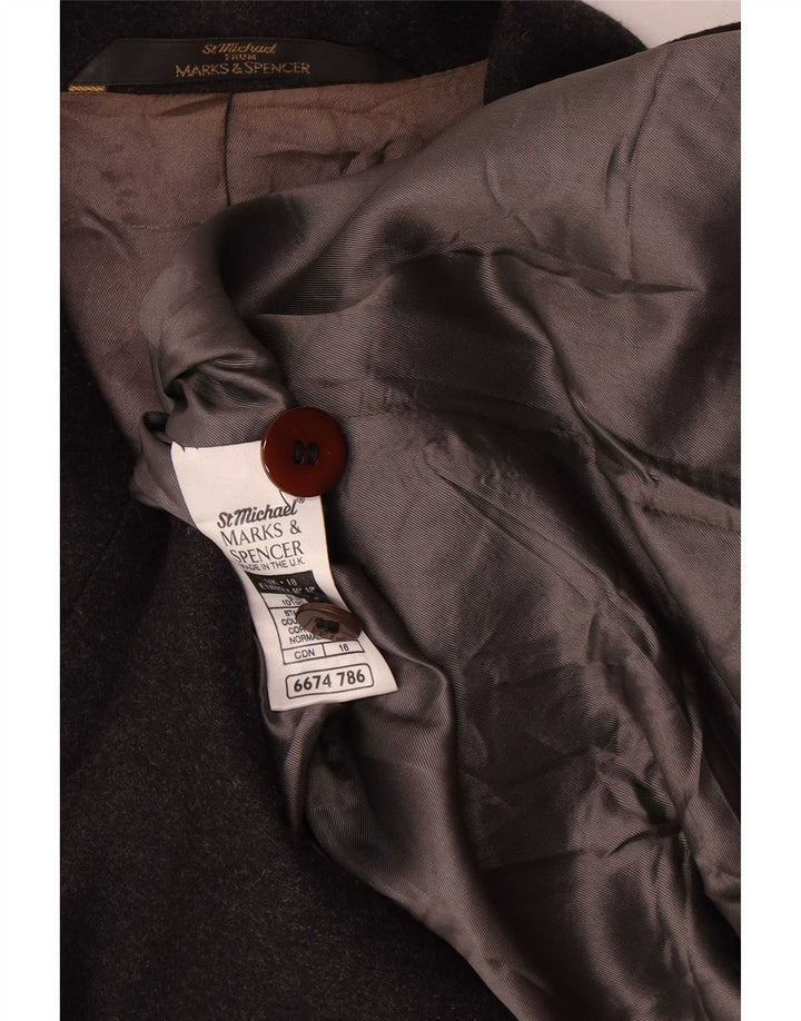 Marks & Spencer Damen-Blazerjacke mit 5 Knöpfen, UK 18, XL, graue Wolle