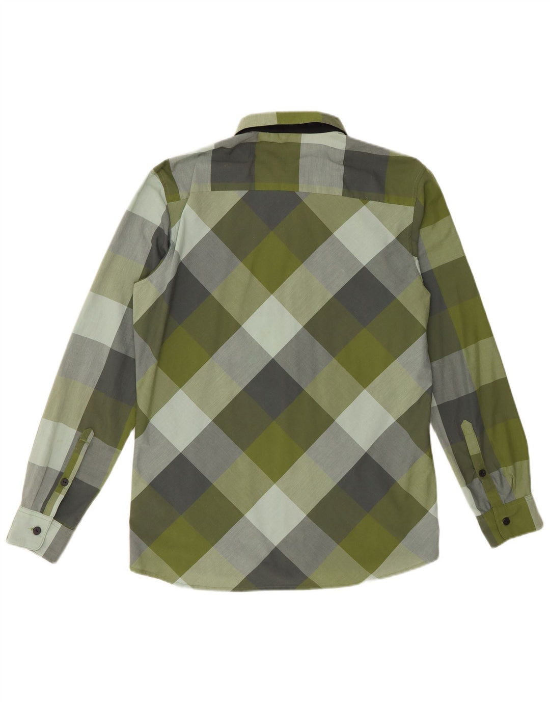 Adidas Herrenhemd UK 40/42 Mittelgrün kariertes Polyester